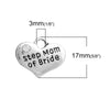 P075 - 4 pcs. Antique Silver "Step Mom of Bride" charm with rhinestone- 17mm X 13mm