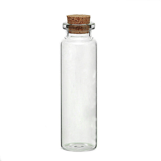 S022 - 5 pcs. Glass Tube Jewelry Bead Storage Vials Potion Cylinder Bottles with Corks - 79mm x 22mm - 735mm Depth per vial