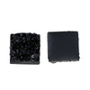 10 pcs Druzy Resin Embellishment Cabochons Black AB - 12mm (1/2 in) - Square - Shiny