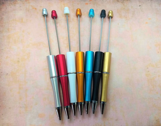 BD643 - 1 pc. Black Ink Blank Beadable Pens - Add any beads that are 2mm or thicker! 15cm long - Screw clasp