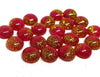 CA690 - 10 pcs Druzy Resin Embellishment Cabochons - 12mm - Glitter Style - Hot Pink with Gold - Bi-Color