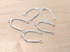 E797 - 20 pcs. Silver Plated U-Shaped 3 Hole Connectors - 3 Holes - 27mm x 18mm - Hole Size: 1.5mm - Great for Earrings! 3 Loops