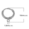 E445 - 10 pcs (5 pairs) Silver Tone Leverback Earrings - 16mm x 13mm
