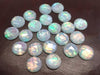 CA922 - 10 pcs Resin Round Embellishment Circle Cabochons Metal Mosaic Foil - White Multicolor - 12mm - Faceted