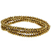 BD163 - 149 pcs. - 4mm x 3mm Golden Glass Crystal Rondelle Faceted Beads - 18 1/4" strand (46.5cm)