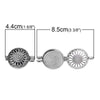 P421 - 1 pc. Antique Silver Carved Round Sun Flower Pendant Photo Picture Locket Box - 44 X 33mm - Fits 5ss rhinestones - Perfume Diffuser!