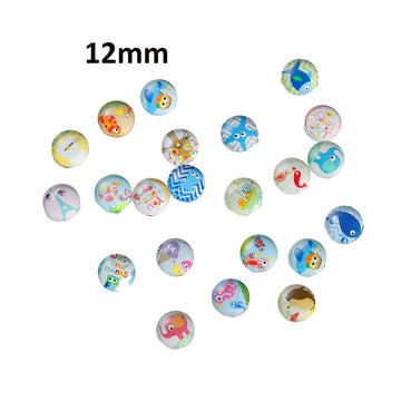 CA014 - 10 pcs Circle Animal Glass Round Dome Seals Tiles Cabochons - 12mm (1/2 in) - Assortment of Designs - Baby Animals