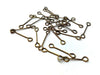 A056 - 100 pcs. Antique Bronze Eye Pins - Double Loop - 21mm - Hole Size: 2.8mm - 21 Gauge
