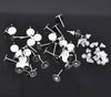 E196 - 100 pcs. (50 pairs) Silver Plated Earring Posts/Bases/Studs/Settings with Rubber Backs - 12mm x 10mm - 10mm Glue Pad
