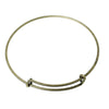 B057 - 10 pcs. Antique Bronze Bangle Adjustable Slide On Bracelets 22cm (8.66")