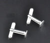 CU012 - Lot of 10 Silver Plated Cuff Links (5 pairs) - 8mm Glue Pad