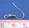 E002 - 200 pcs Silver Tone Earring Hooks with Spring and Ball - 18x19mm - 0.8mm (20 gauge)