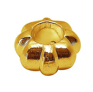 BD692 - 50 pcs Antique Gold Corrugated Striped METAL Rondelle Spacer Beads - 12mm - Large Hole: 5.5mm - Fits European Cords and Paracord!
