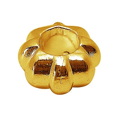 BD692 - 50 pcs Antique Gold Corrugated Striped METAL Rondelle Spacer Beads - 12mm - Large Hole: 5.5mm - Fits European Cords and Paracord!