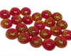 CA690 - 10 pcs Druzy Resin Embellishment Cabochons - 12mm - Glitter Style - Hot Pink with Gold - Bi-Color