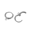 E445 - 10 pcs (5 pairs) Silver Tone Leverback Earrings - 16mm x 13mm
