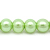 BD105 - 4mm Pastel Green Apple Lime Glass Pearl Imitation Round Beads - 32 1/4 inch strand - Approx. 220 beads per strand - Hole Size: 1mm