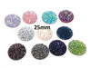 CA640 - 10 pcs Druzy Resin Embellishment Cabochons Assortment - 25mm (1 inch) - Dome Style