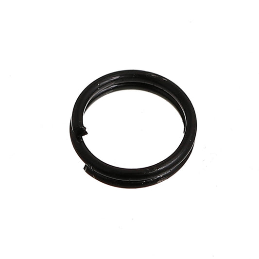 J033B - 1000 pcs Double Rings - Black Plated Split Open Jump Rings - 6mm - 21 Gauge (0.7mm Thick)