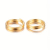 J282 - 50 pcs Double Rings - 316 Stainless Steel Split Jump Rings - Gold Plated - 4mm - 0.45mm Wire Thickness - 0.9mm Double Loop Thickness