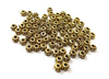 BD679 - 100 pcs Antique Gold Tone Filigree Carved Rondelle Spacer Beads- 5mm x 3mm - Hole Size: 1.8mm