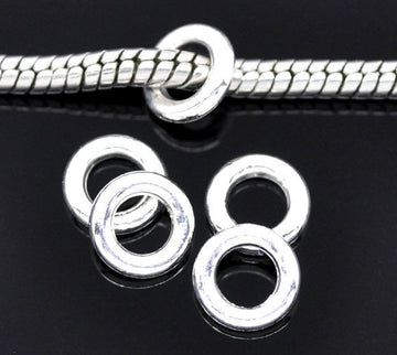 J276 - 100 pcs Silver Plated Soldered Closed Jump Rings - 8mm - 14 Gauge (1.6mm Thick)