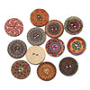 BU016- 100 pcs Wood Buttons- 20mm - 2 holes - Retro Design