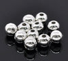 BD403 - 100 pcs Silver Plated Alloy Smooth Ball Spacer Beads- 6mm - Hole Size: 1.8mm