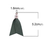 P451 - 10 pcs. Green Faux Leather Tassel Dangle Charms Pendants - Golden - 5.2cm (2.05") x 3.3cm (1.3") - Great for Light Earrings and Dangles!