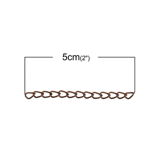 N130 - 100 pcs. - Antique Copper Extender Extension Chain Links Tails - 2 inch