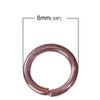 J085 - 100 pcs Pink Open Jump Rings 6mm - 18 Gauge - High Quality (1mm Thick