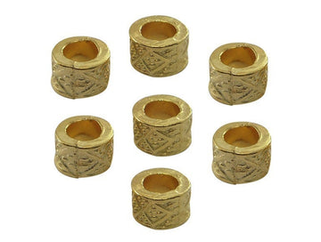 BD669 - 50 pcs. Golden Metal Ring Spacer Beads- 8mm x 5mm - Hole Size: 4.5mm - They fit Paracord and European Cords!