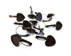 E322 - 10 pcs. Antique Bronze Earring Clips Settings Lever Back Bezels Cabochons - 12mm Glue Pad Setting - Heart Shape Bezels