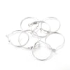 E399 - 20 pcs (10 pairs) Silver Tone Earring Hoops - 35mm (1.38 inch)