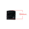 10 pcs Druzy Resin Embellishment Cabochons Black AB - 12mm (1/2 in) - Square - Shiny