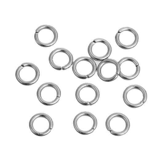 J204 - THICK - 500 pcs 304 Dark Stainless Steel Open Jump Rings 7mm - 16 Gauge - High Quality