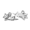 P593A - 100pcs. Antique Silver Cat Laying Charms Pendants - 20mm X 11mm