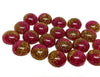 CA691 - 10 pcs Druzy Resin Embellishment Cabochons - 12mm - Glitter Style - Fuchsia Pink with Gold - Bi-Color