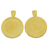 P701A - 2 pcs. Gold Plated Pendant Trays Circle Posts Settings Bezels Cabochons - 25mm Glue Pad Setting (1 inch)