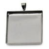 P492 - 10 pcs. Gunmetal Pendant Square Posts Frame Settings Bezels Cabochons Tags Trays - 25mm Glue Pad Setting (1 inch) - 32mm x 26mm