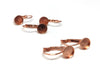 E472B - 100 pcs. Rose Gold Plated Earring Clips Settings Lever Back Bezels Cabochons - 7mm Glue Pad Setting