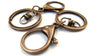 CL087A - 3 pcs. Antique Copper Tone Lobster Swivel Clasp and Key Ring - 69 x 30mm (2.72 inch) - Claw Clasps