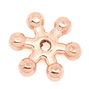 BD296 - 100 pcs Rose Gold Plated Snowflake Daisy Spacer Beads- 8mm - Hole Size: 1mm
