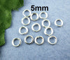 J034 - 100 pcs Silver Plated Open Jump Rings - 5mm - 21 Gauge