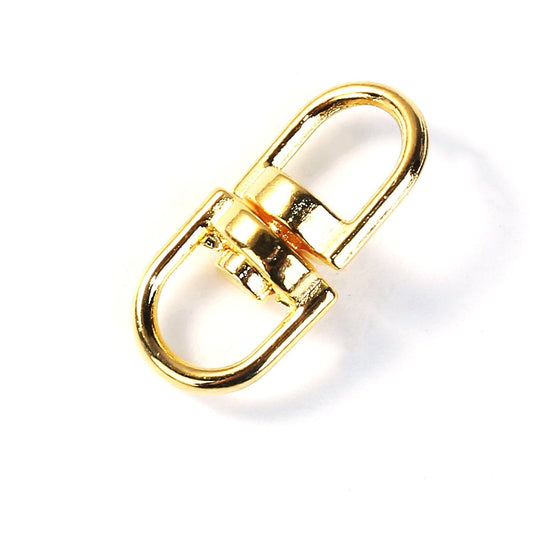 BA039 - 20 pcs. Gold Plated Oval Swivel Connectors Clasps for Key Rings Key Chains - 19mm x 9mm