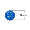 CA131 - 10 pcs Druzy Resin Embellishment Cabochons Royal Blue - 12mm