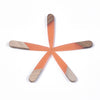 MP0016 - 4 pcs. Orange Resin and Wood Teardrop Flat Pendant - 44mm x 8mm - (1.73" x 0.32") - Great for Earrings and Necklaces!