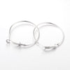 E399 - 20 pcs (10 pairs) Silver Tone Earring Hoops - 35mm (1.38 inch)