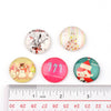 CA839 - 50 pcs Assortment of Circle Christmas Glass Round Dome Seals Tiles Cabochons - 25mm (1 inch)