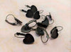 E322 - 10 pcs. Antique Bronze Earring Clips Settings Lever Back Bezels Cabochons - 12mm Glue Pad Setting - Heart Shape Bezels
